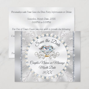 25th Wedding Anniversary Save the Date Cards