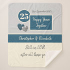 25th Wedding Anniversary silver and blue