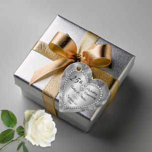25th Wedding Anniversary Silver Diamonds  Favour Tags