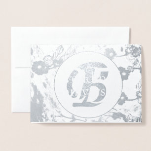 25th Wedding Anniversary Silver Foil Blank Card