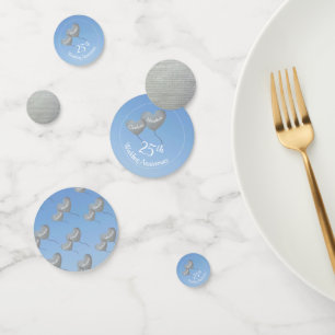 25th Wedding Anniversary silver heart balloon Confetti