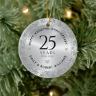 25th Wedding Anniversary Silver Sparkling Frame