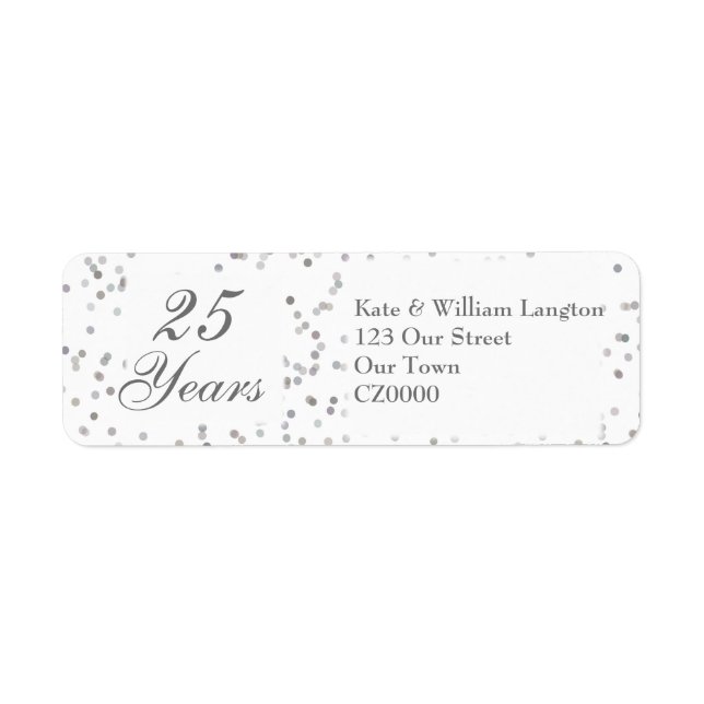 25th Wedding Anniversary Silver Stardust Confetti (Front)
