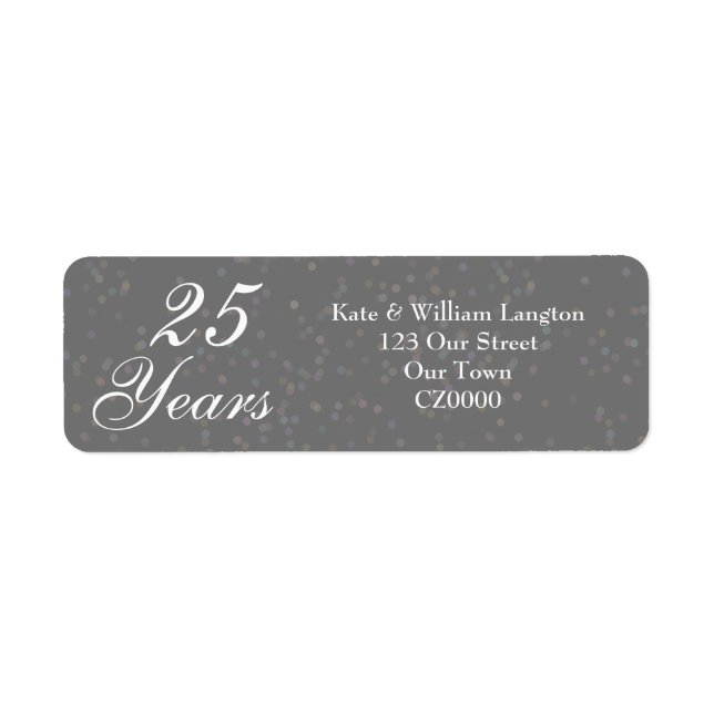 25th Wedding Anniversary Silver Stardust Confetti (Front)