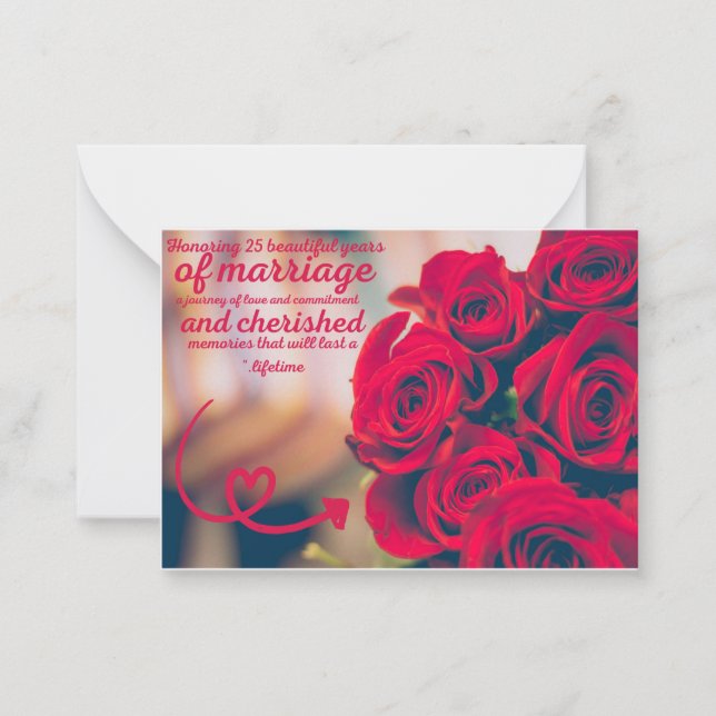 25th Wedding Anniversary / Silver Wedding Greeting Card (Front)