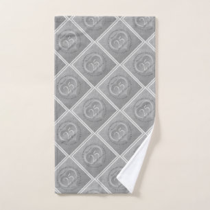 25th Wedding Anniversary Silvery Hand Towel