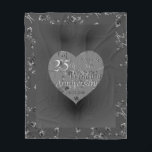 25th Wedding Anniversary Silvery Rose Heart Fleece Blanket<br><div class="desc">A lovely and simple rose heart design that says exactly what you want to honour her 25 years of marriage on Zazzle's custom fleece blankets? Then perhaps my original rose graphic with this silvery tint is just the thing!</div>