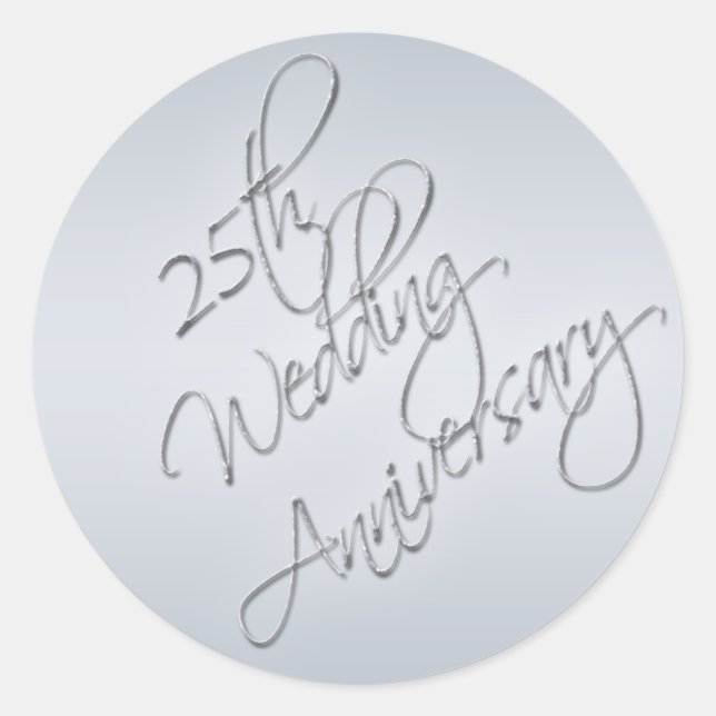25th Wedding Anniversary Sticker (Front)