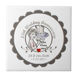 25th Wedding Anniversary Tile