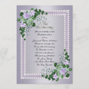 25th Wedding anniversary vow renewal Lavender Invitation