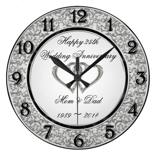 Image of 25th Wedding Anniversary Wall Clock