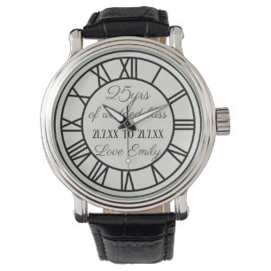 25th Wedding Anniversary Watch Roman Numerals