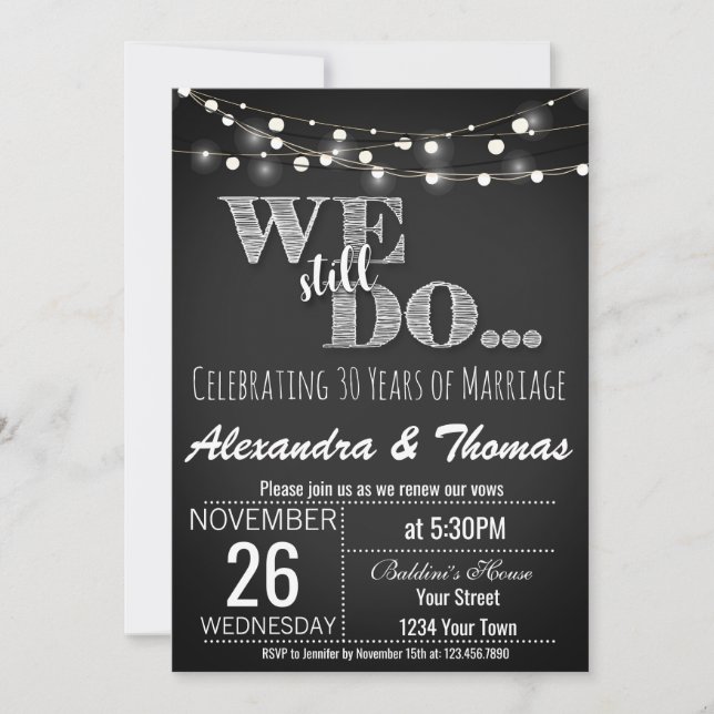25th Wedding Anniversary, We Still do Anniversary Invitation (Front)