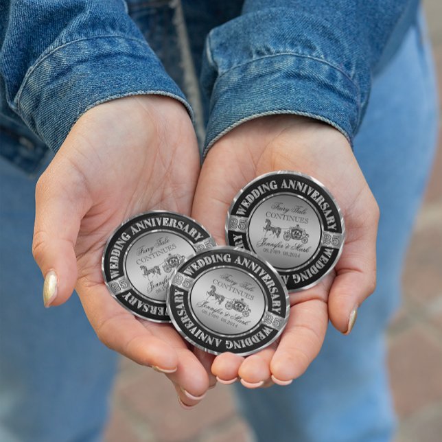 25th Wedding Anniversary-Wedding Horse & Carriage 6 Cm Round Badge (Creator Uploaded)