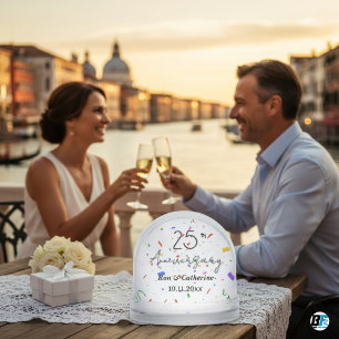 25th Wedding Anniversary With Classic Photo Snowglobe