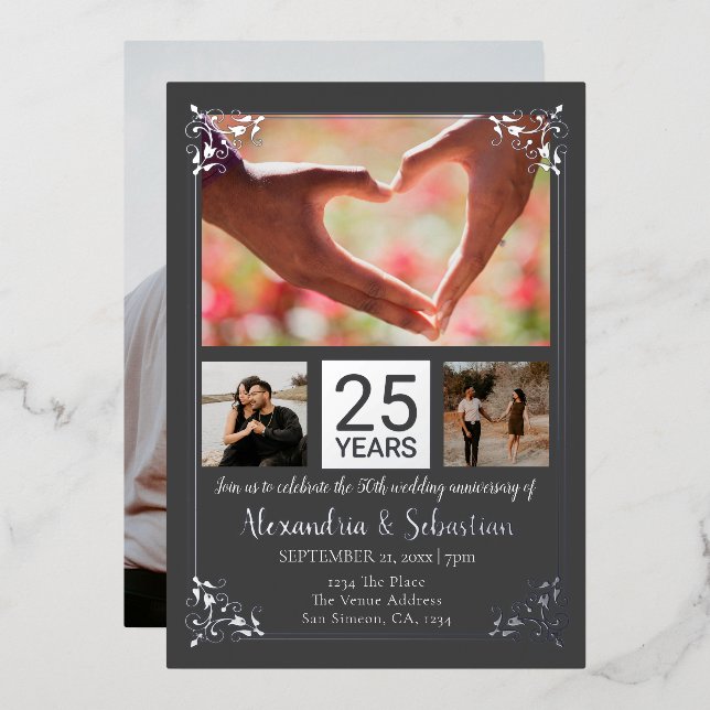 25th Wedding Anniversary With Frame (Front/Back)