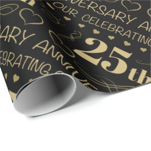 25th Wedding Anniversary Wrapping Paper