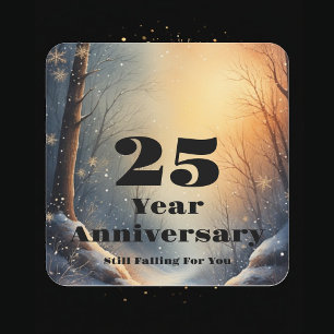 25th Year Anniversary Still Falling For You Bond  Square Sticker