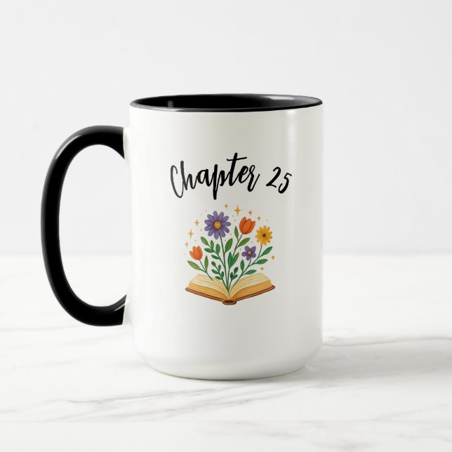 25th Years personalised gift,Custom mug for 25th b (Left)