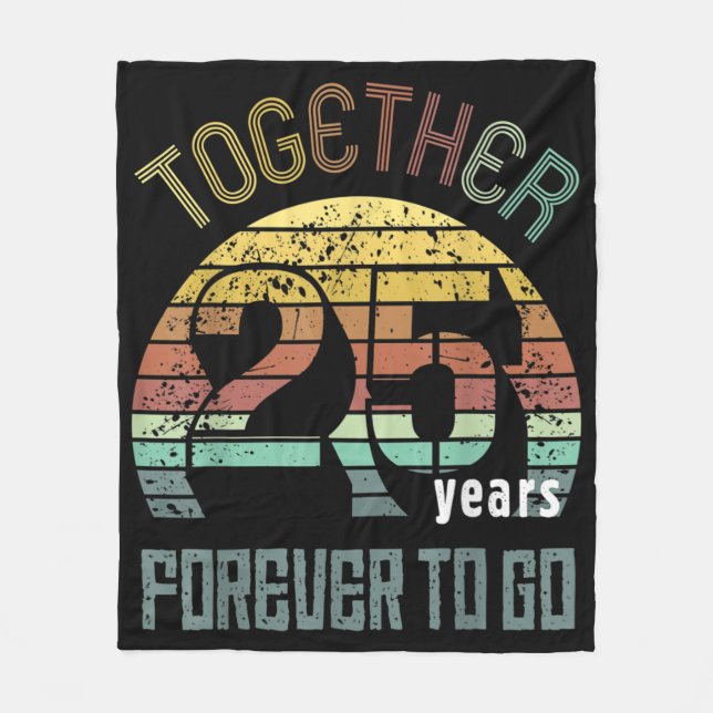25th Years Wedding Anniversary Fleece Blanket (Front)