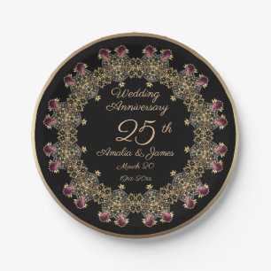 25th years Wedding Anniversary Gifts for Couples C Paper Plate