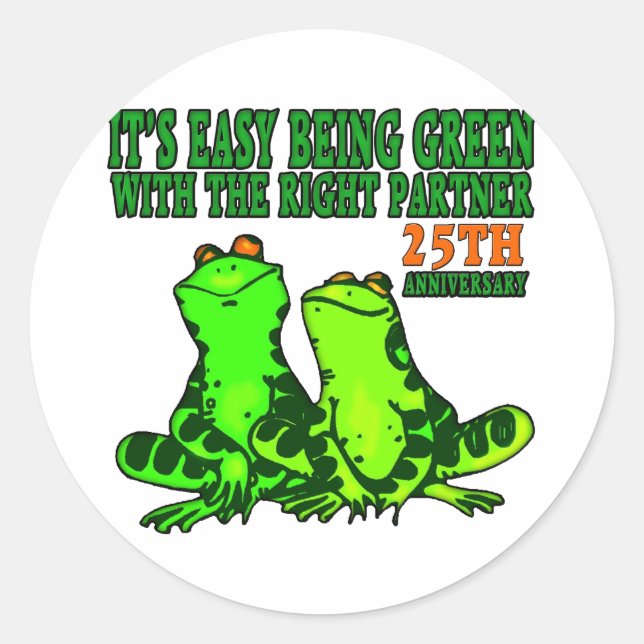 25thweddinganniversaryb1 classic round sticker (Front)