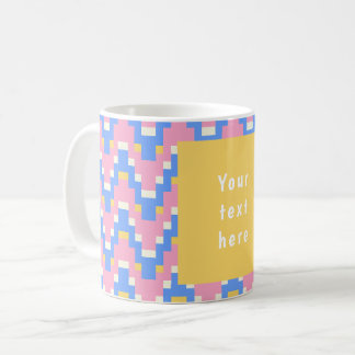 26036B Geometric Zigzag Wave Pink Blue Yellow Coffee Mug