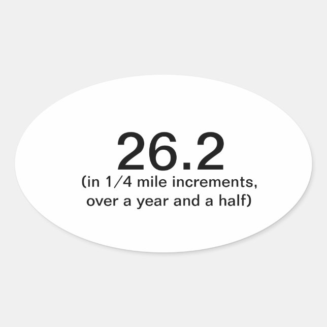 26.2, a little at a time oval sticker (Front)