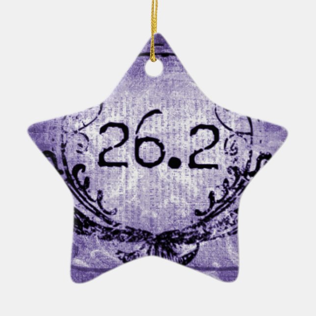26.2 Crest Purple Ceramic Tree Decoration (Front)