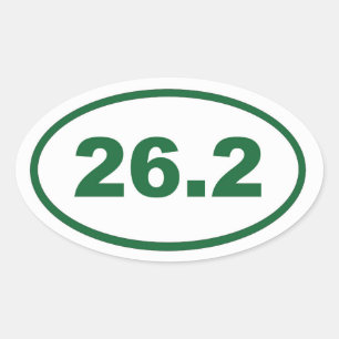 26.2 Green Oval Sticker