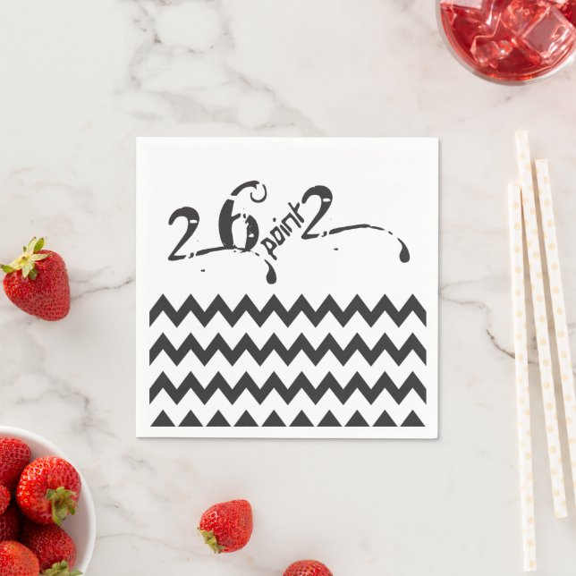 26.2 marathon runner black white zigzags pattern  napkin (Insitu)