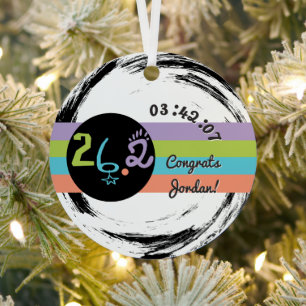 26.2 Marathon Runner Congrats Eclectic  Metal Tree Decoration