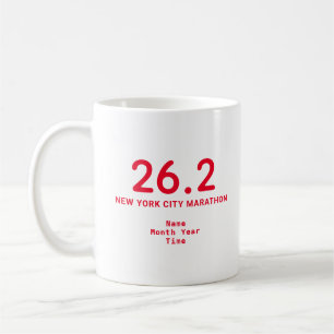 26.2 Marathon Runner Personalised Red Coffee Mug