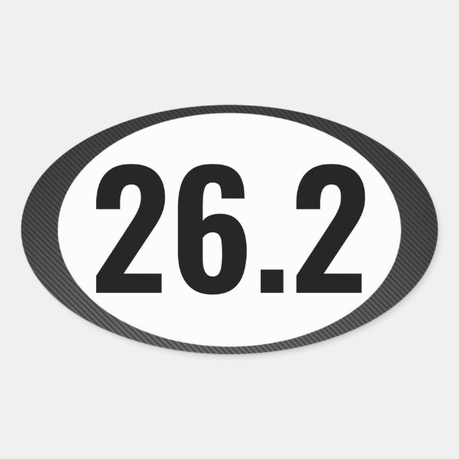 26.2 Marathon Running Oval Sticker (Front)