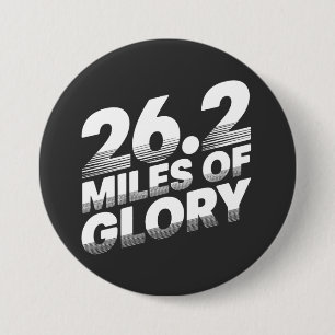 26.2 miles marathon running 7.5 cm round badge