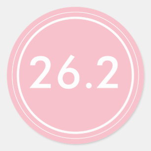 26.2 Sticker Pink with white