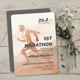26.2miles 1ST Marathon-Post Marathon Party Invitation