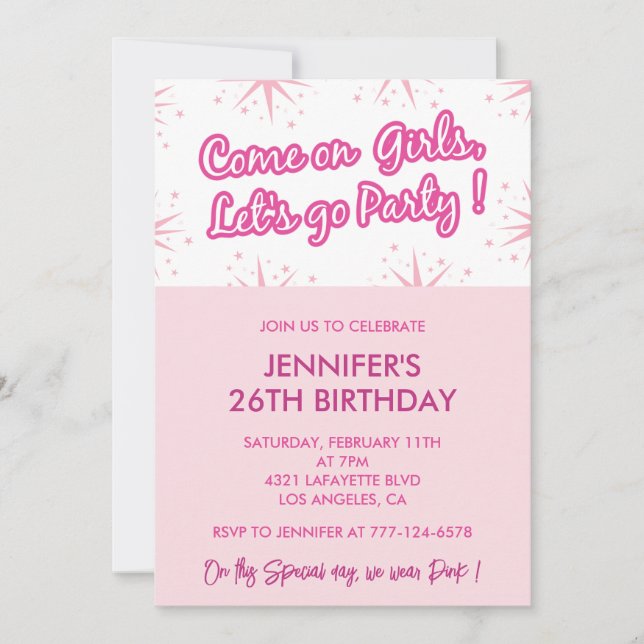 26 birthday invitation typography elegant (Front)