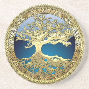 [26] Golden Celtic Tree of Life Coaster