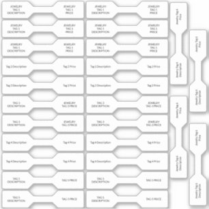 26 Jewellery Price Tags White Custom-Cut Barbell