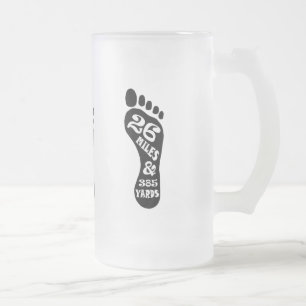 26 Miles and 385 Yards Frosted Glass Beer Mug
