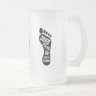 26 Miles and 385 Yards Frosted Glass Beer Mug