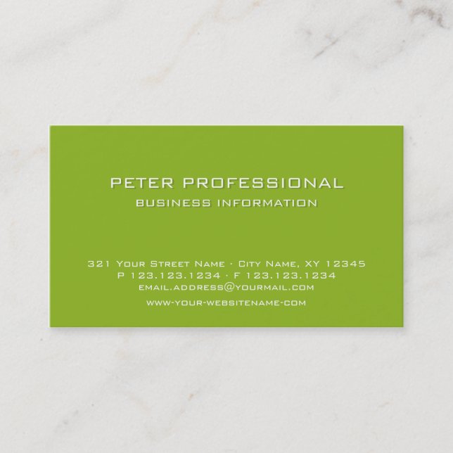 26 Modern Professional Business Card lime green (Front)