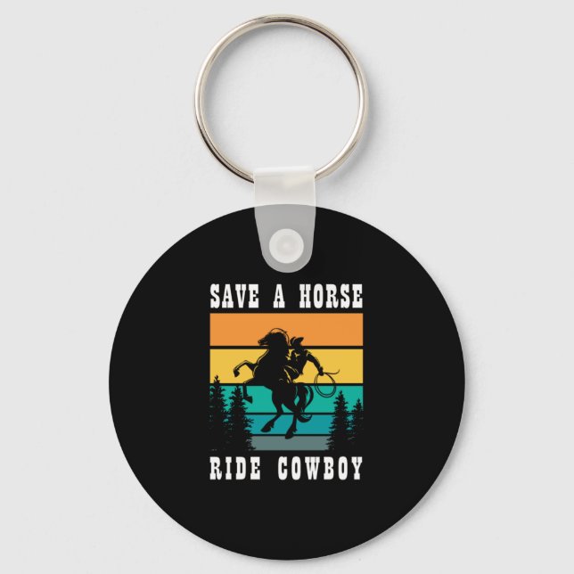 26.Save A Horse Ride Cowboy Key Ring (Front)