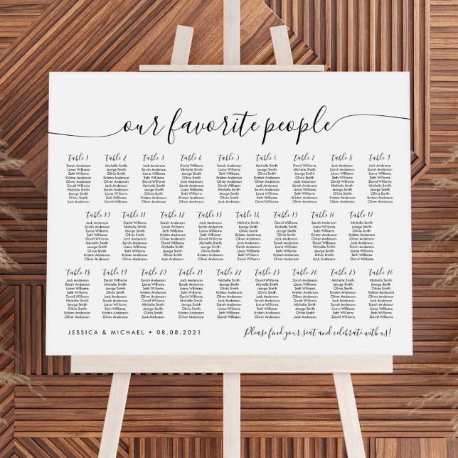 26 Table Elegant Our Favourite People Seating Char Poster (Creator Uploaded)