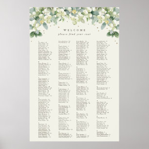 26 x 38" Alphabetical Seating Chart for 250 People