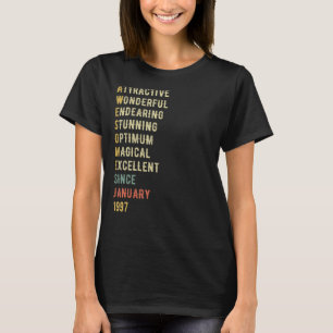 26 Year Old 26th Birthday Awesome since January 1 T-Shirt