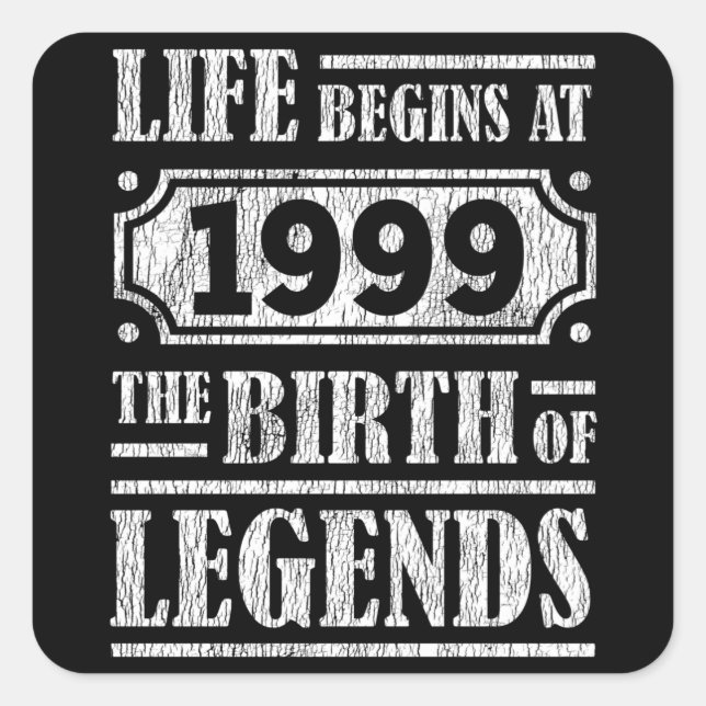 26 Year Old Bday Epic Legend 26th Birthday Gift Square Sticker (Front)