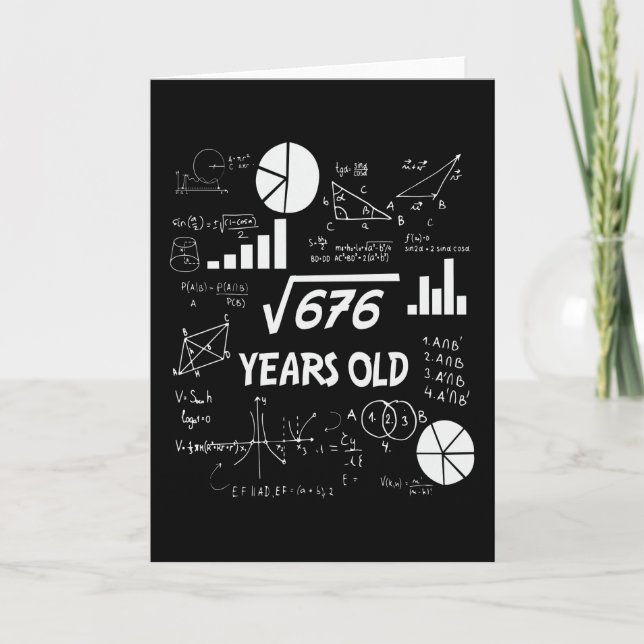 26 Year Old Bday Math Teacher 26th Birthday Gift Card (Front)