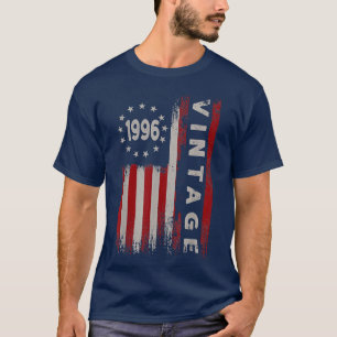 26 Year Old Gifts Vintage 1996 American Flag 26th T-Shirt
